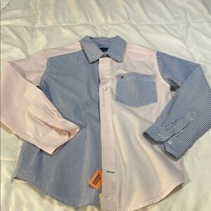 Boy’s Tommy Hilfiger Small 8/10 blue/pink pinstripes